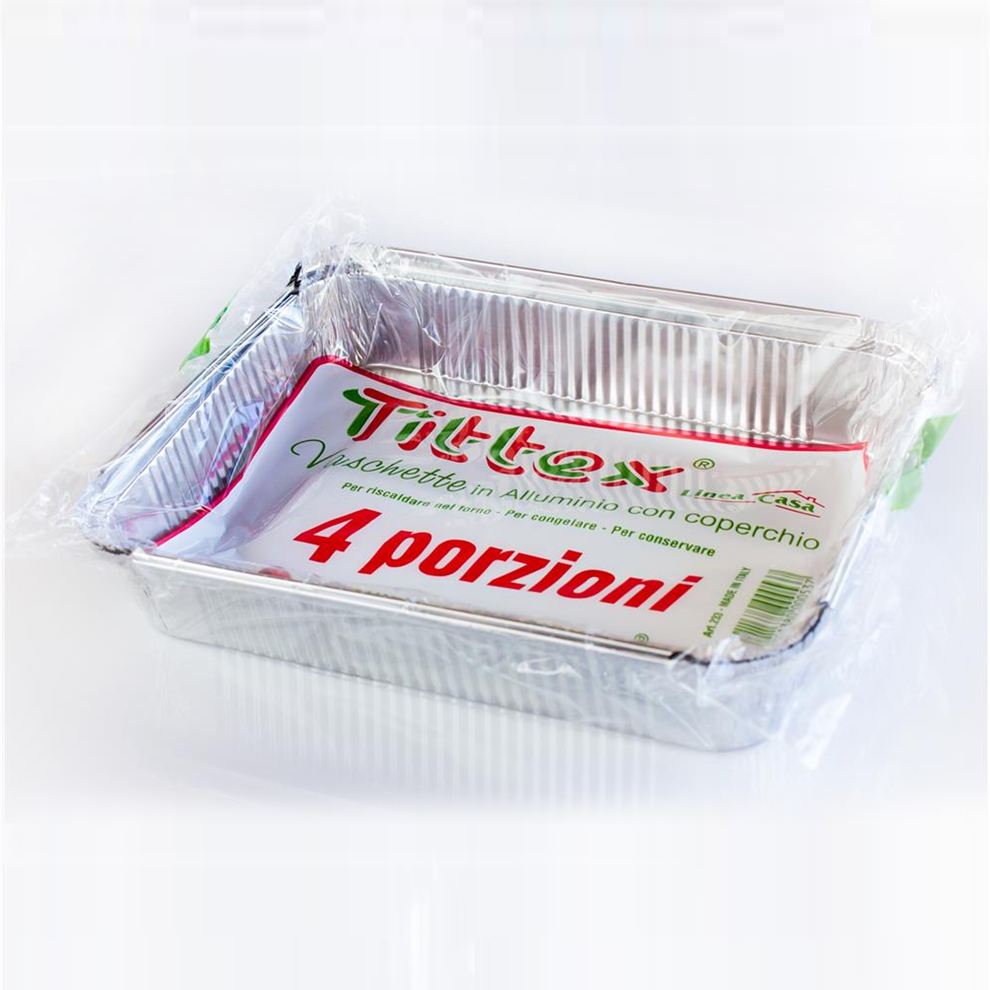 Contenitori Alluminio 4 Porzioni Con Coperchio - Lotto Da 100 Pezzi - Foto 2