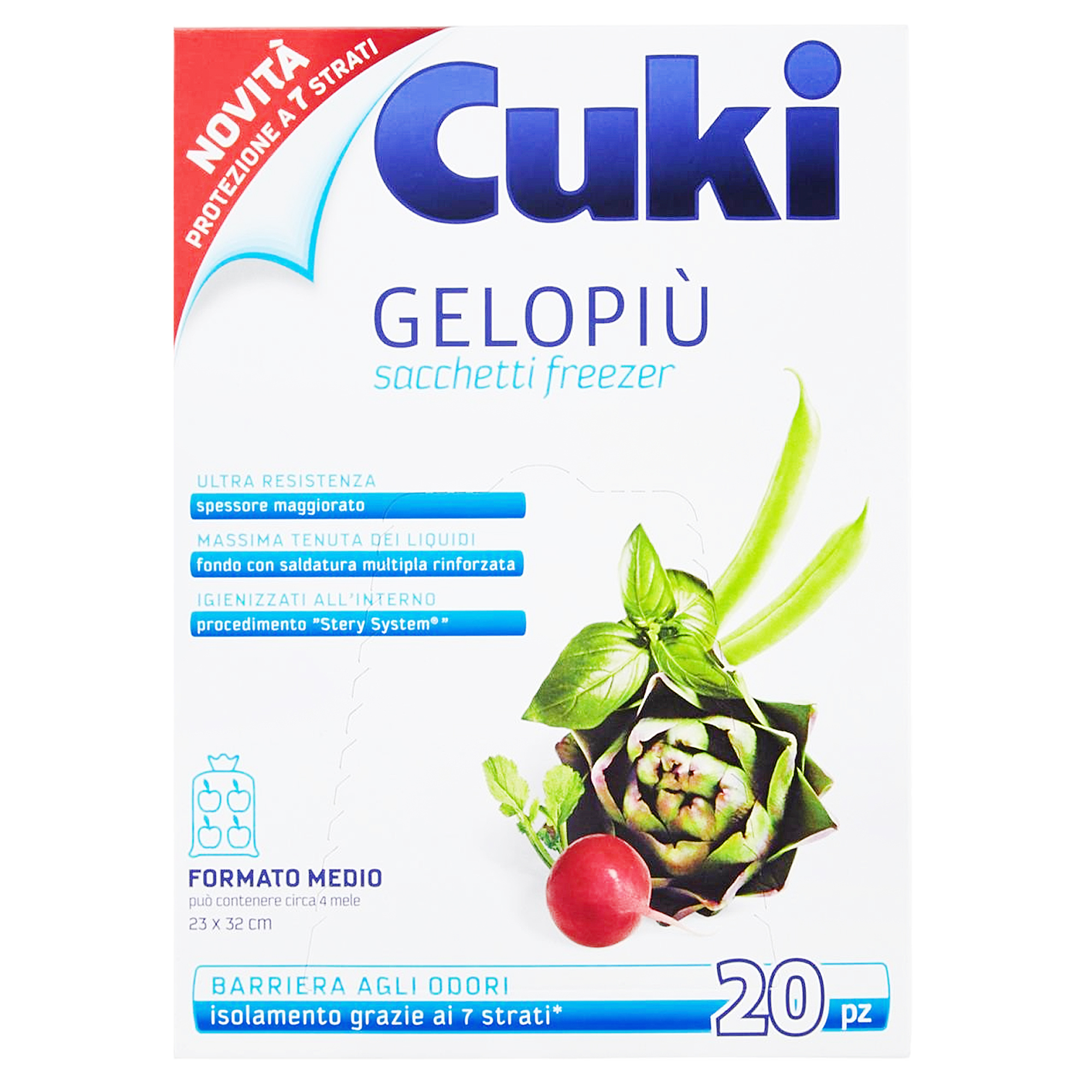 CUKI SACCHETTI ERMETICI apri e chiudi riutilizzab. Formato Piccolo 20x15cm  -pz90