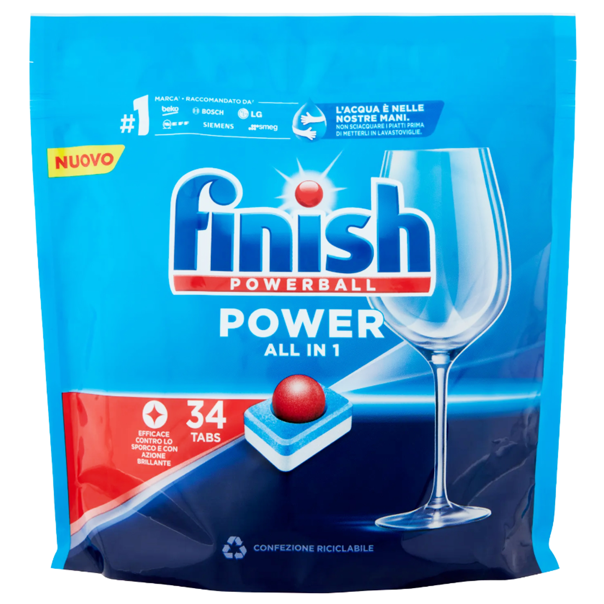 FINISH Gel Lave Vaisselle All in 1 Max Brillance et protection 1000 ml