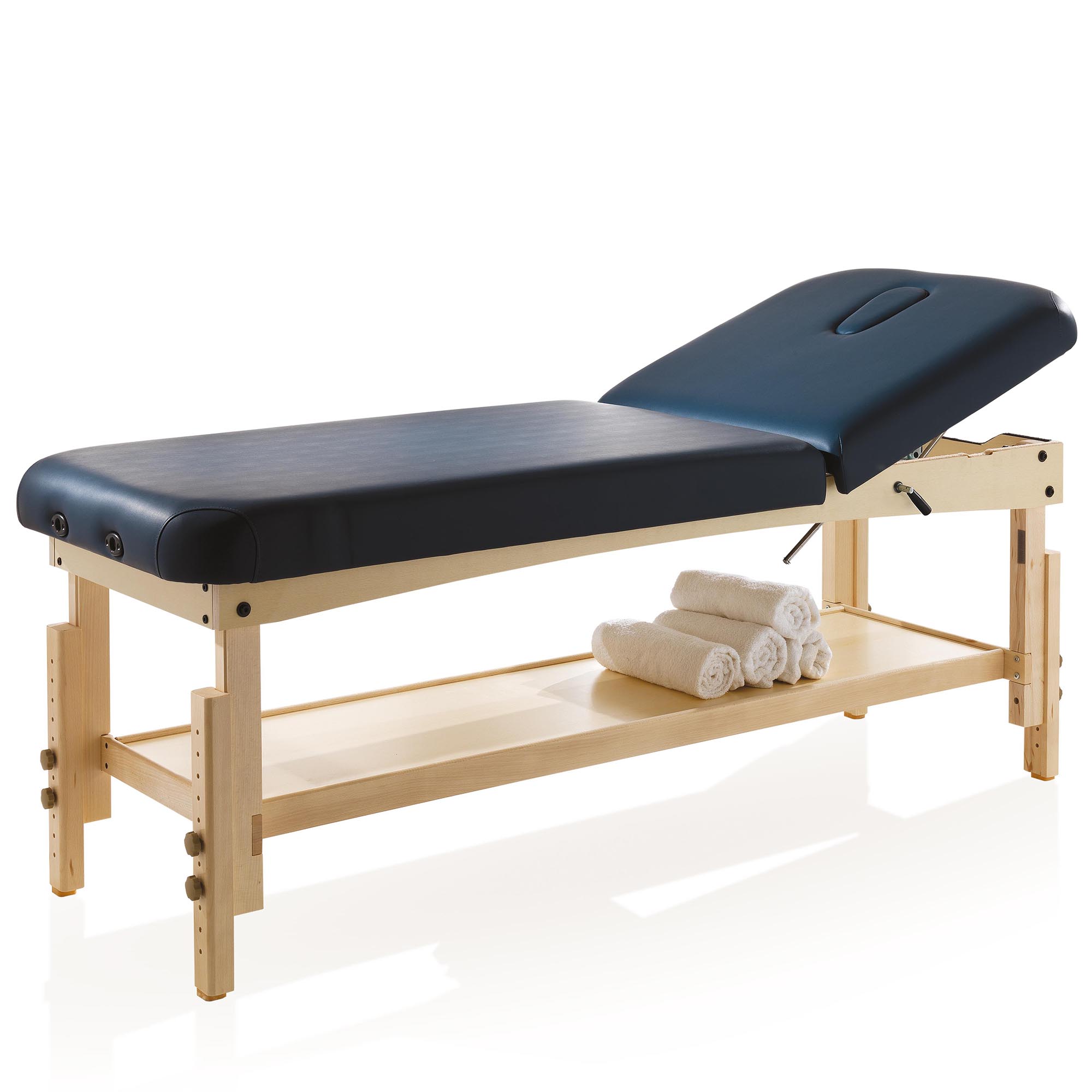Lettino massaggio in legno con piano inferiore porta oggetti, Orient Wood  Bed