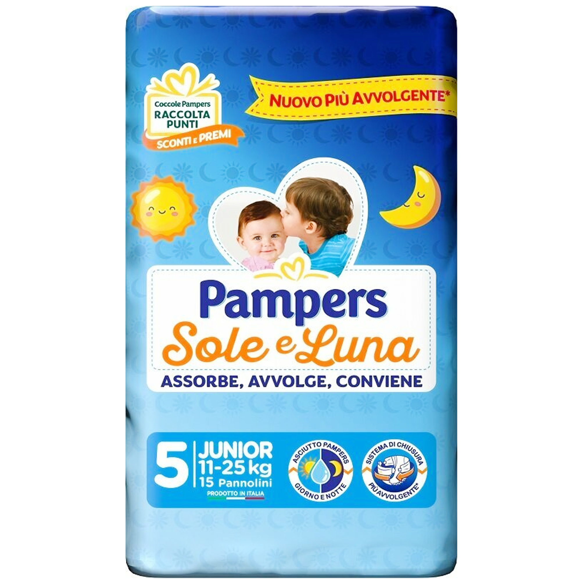 Pampers Sole e Luna Pannolini 5 Junior 1125Kg 15pz