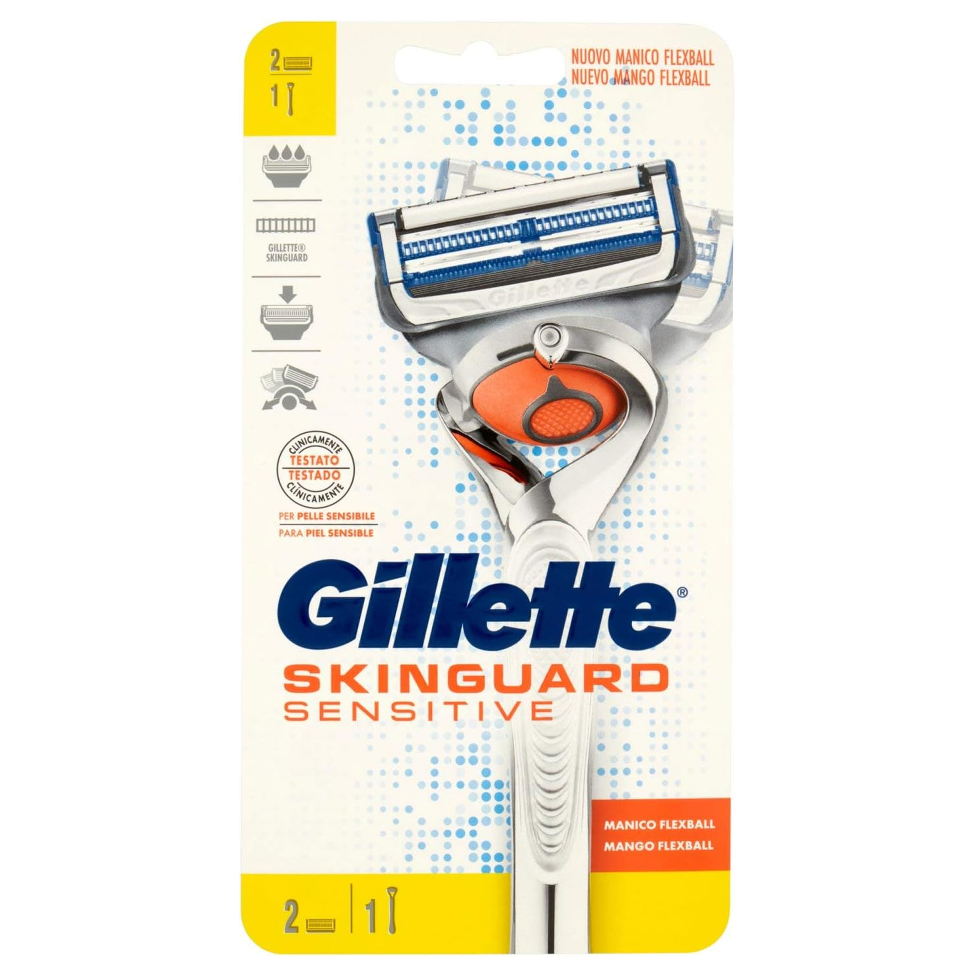 Gillette Rasoio Skinguard Sensitive con 1 Manico e 2 Lamette